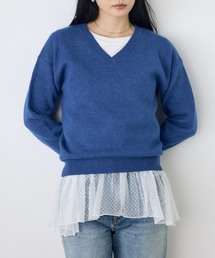 洗濯OK♪【セットアップ対応】大人気シリーズ！【着丈バリエ】格上げVネックニット 秋服 冬服　暖かい　長袖　2サイズ展開　体系カバー　お尻が隠れる　ウォッシャブルニット