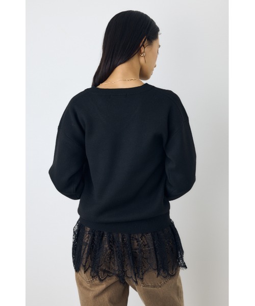 AZUL by moussy(アズールバイマウジー)の「洗濯OK♪【セットアップ対応】大人気シリーズ!【着丈バリエ】格上げVネックニット 秋服 冬服 暖かい 長袖 2サイズ展開 体系カバー お尻が隠れる ウォッシャブルニット(ニット/セーター・レディース・ブラウン/ブラック/杢グレー/ブルー/イエロー/オフホワイト・MEDIUM/SMALL)」の22枚目の写真