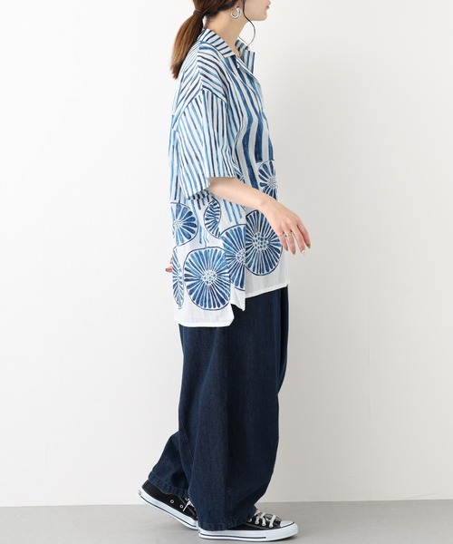 KILKI(キルキー)の「kilki 総柄オーバーサイズブラウス 半端袖(シャツ/ブラウス・レディース・レッド系/ブルー系・FREE)」の10枚目の写真