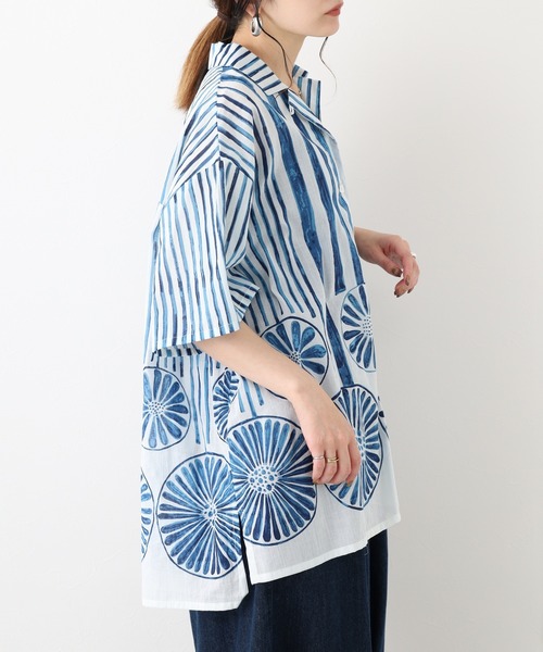 KILKI(キルキー)の「kilki 総柄オーバーサイズブラウス 半端袖(シャツ/ブラウス・レディース・レッド系/ブルー系・FREE)」の22枚目の写真