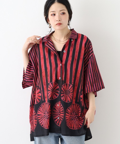 KILKI(キルキー)の「kilki 総柄オーバーサイズブラウス 半端袖(シャツ/ブラウス・レディース・レッド系/ブルー系・FREE)」の16枚目の写真
