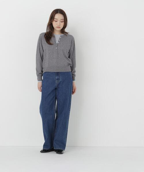 NATURAL BEAUTY BASIC(ナチュラルビューティーベーシック)の「ヘンリーネックレイヤードニット(ニット/セーター・レディース・イエロー系その他/ブラウン系その他/グレー系その他・FREE)」の8枚目の写真