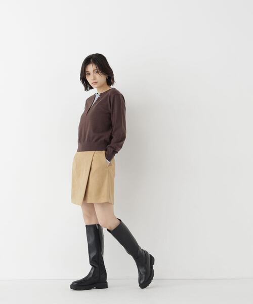 NATURAL BEAUTY BASIC(ナチュラルビューティーベーシック)の「ヘンリーネックレイヤードニット(ニット/セーター・レディース・イエロー系その他/ブラウン系その他/グレー系その他・FREE)」の14枚目の写真