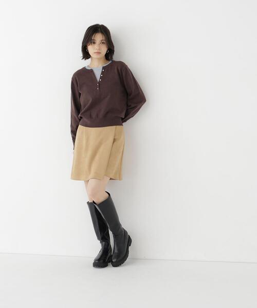 NATURAL BEAUTY BASIC(ナチュラルビューティーベーシック)の「ヘンリーネックレイヤードニット(ニット/セーター・レディース・イエロー系その他/ブラウン系その他/グレー系その他・FREE)」の16枚目の写真