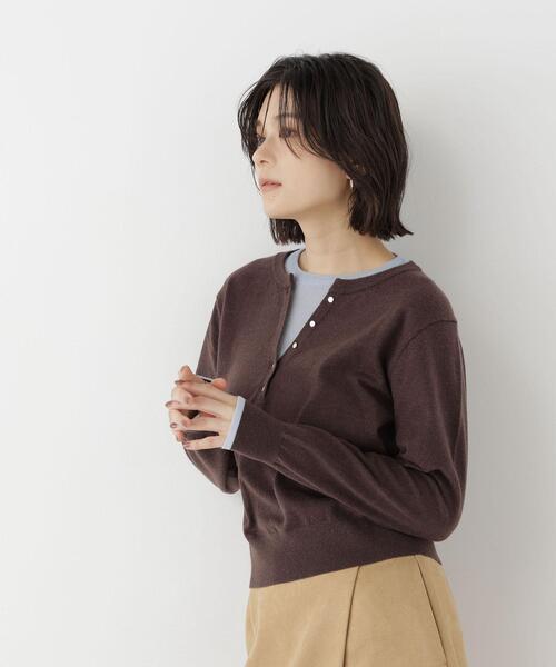 NATURAL BEAUTY BASIC(ナチュラルビューティーベーシック)の「ヘンリーネックレイヤードニット(ニット/セーター・レディース・イエロー系その他/ブラウン系その他/グレー系その他・FREE)」の17枚目の写真