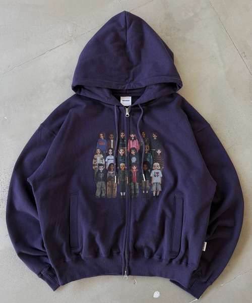 WISH FOR EVER(ウィッシュフォーエバー)の「PIXEL MODEL DESIGN ZIP HOODIE / ピクセルモデルデザインジップフーディ(パーカー・メンズ・パープル/エメラルド/ブラック/バーガンディー/グレー/ピンク/ネイビー・LARGE/MEDIUM/SMALL)」の5枚目の写真