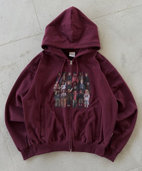 WISH FOR EVER(ウィッシュフォーエバー)の「PIXEL MODEL DESIGN ZIP HOODIE / ピクセルモデルデザインジップフーディ(パーカー・メンズ・パープル/エメラルド/ブラック/バーガンディー/グレー/ピンク/ネイビー・LARGE/MEDIUM/SMALL)」の7枚目の写真