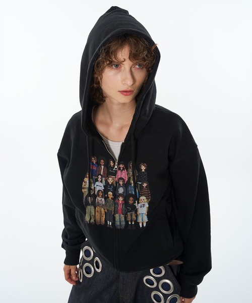 WISH FOR EVER(ウィッシュフォーエバー)の「PIXEL MODEL DESIGN ZIP HOODIE / ピクセルモデルデザインジップフーディ(パーカー・メンズ・パープル/エメラルド/ブラック/バーガンディー/グレー/ピンク/ネイビー・LARGE/MEDIUM/SMALL)」の22枚目の写真