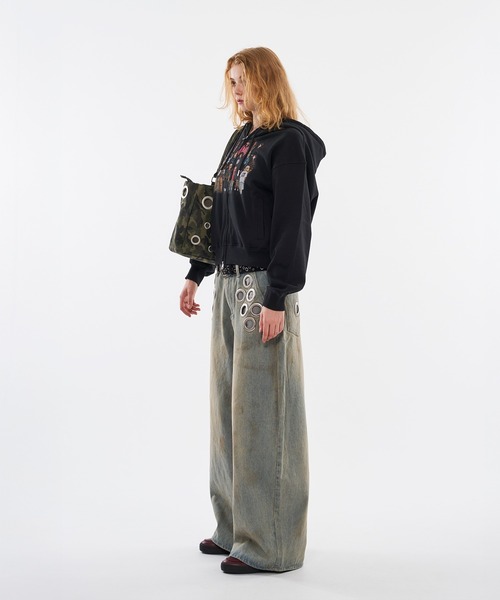 WISH FOR EVER(ウィッシュフォーエバー)の「PIXEL MODEL DESIGN ZIP HOODIE / ピクセルモデルデザインジップフーディ(パーカー・メンズ・パープル/エメラルド/ブラック/バーガンディー/グレー/ピンク/ネイビー・LARGE/MEDIUM/SMALL)」の12枚目の写真