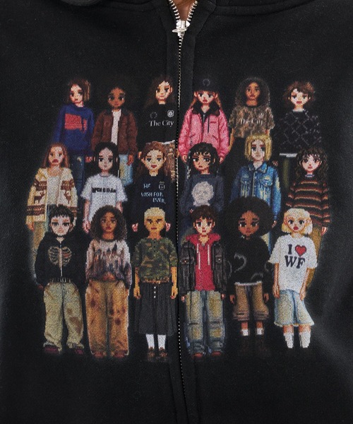 WISH FOR EVER(ウィッシュフォーエバー)の「PIXEL MODEL DESIGN ZIP HOODIE / ピクセルモデルデザインジップフーディ(パーカー・メンズ・パープル/エメラルド/ブラック/バーガンディー/グレー/ピンク/ネイビー・LARGE/MEDIUM/SMALL)」の18枚目の写真