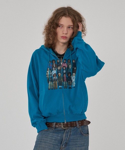 WISH FOR EVER(ウィッシュフォーエバー)の「PIXEL MODEL DESIGN ZIP HOODIE / ピクセルモデルデザインジップフーディ(パーカー・メンズ・パープル/エメラルド/ブラック/バーガンディー/グレー/ピンク/ネイビー・LARGE/MEDIUM/SMALL)」の20枚目の写真