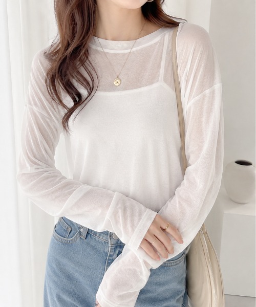 Mku Ekta(ムクエクタ)の「シアークルーネックトップス(Tシャツ/カットソー・レディース・ホワイト・FREE)」の4枚目の写真