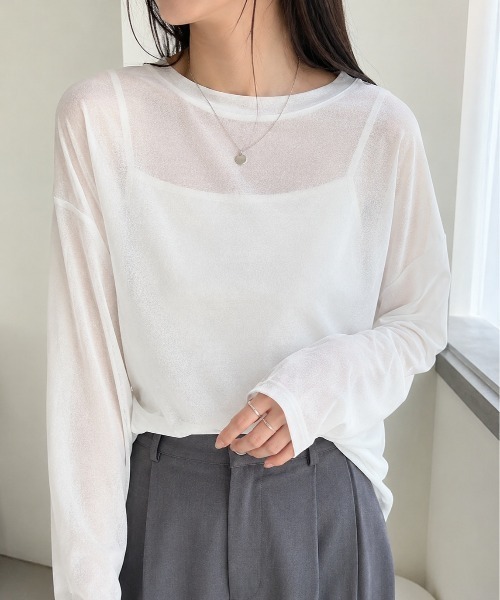 Mku Ekta(ムクエクタ)の「シアークルーネックトップス(Tシャツ/カットソー・レディース・ホワイト・FREE)」の11枚目の写真