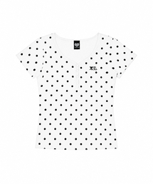 BASIC ILOVEU SHORT DOT SLEEVE TEE(WHITE)