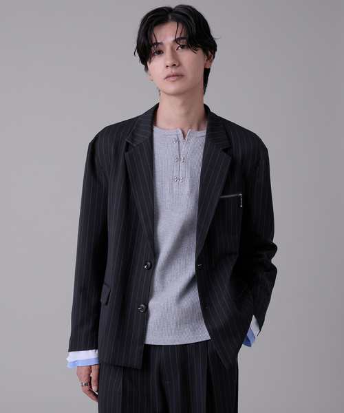 EVOLVERA(エボルヴェラー)の「Layered Single-Tailored Jacket / レイヤードシングルテーラードジャケット(テーラードジャケット・メンズ・ブラック/ネイビー系1・M/L)」の12枚目の写真