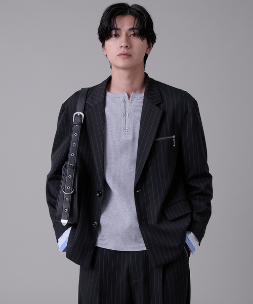 EVOLVERA(エボルヴェラー)の「Layered Single-Tailored Jacket / レイヤードシングルテーラードジャケット(テーラードジャケット・メンズ・ブラック/ネイビー系1・M/L)」の14枚目の写真