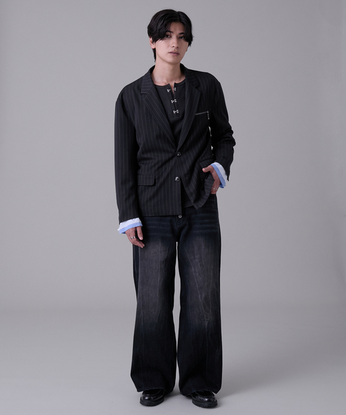 EVOLVERA(エボルヴェラー)の「Layered Single-Tailored Jacket / レイヤードシングルテーラードジャケット(テーラードジャケット・メンズ・ブラック/ネイビー系1・M/L)」の16枚目の写真