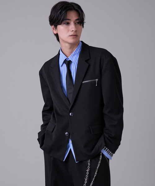 EVOLVERA(エボルヴェラー)の「Layered Single-Tailored Jacket / レイヤードシングルテーラードジャケット(テーラードジャケット・メンズ・ブラック/ネイビー系1・M/L)」の20枚目の写真