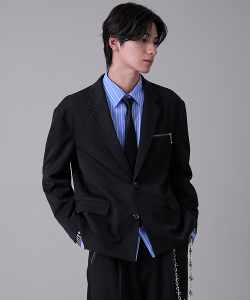 EVOLVERA(エボルヴェラー)の「Layered Single-Tailored Jacket / レイヤードシングルテーラードジャケット(テーラードジャケット・メンズ・ブラック/ネイビー系1・M/L)」の21枚目の写真