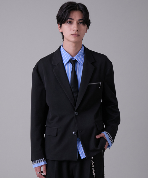 EVOLVERA(エボルヴェラー)の「Layered Single-Tailored Jacket / レイヤードシングルテーラードジャケット(テーラードジャケット・メンズ・ブラック/ネイビー系1・M/L)」の22枚目の写真