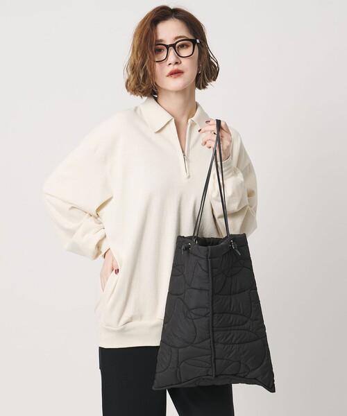 manipuri(マニプリ)の「【別注】 <manipuri for conte>キルティング バッグ(トートバッグ・レディース・オフホワイト/ブラック・FREE)」の3枚目の写真
