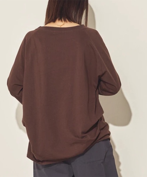 SETUP7(セットアップセブン)の「【SETUP7】バイオポリウォッシュラグランバックタックプルオーバー SPD(Tシャツ/カットソー・レディース・チャコールグレー/ホワイト/ブラック/ブラウン・FREE)」の5枚目の写真