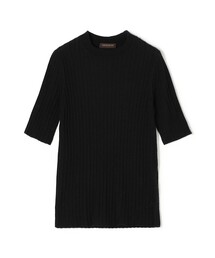 ウールシルクカシミヤリブ ハーフスリーブプルオーバー