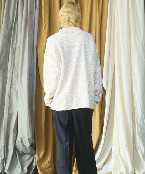 MAISON SPECIAL(メゾンスペシャル)の「《UNISEX》コットンバルファレースプライムオーバーヘンリーネックロングスリーブニットTシャツ/Cotton Barfu Lace Prime-Over Henley Neck Long Sleeve Knit T-shirt【MAISON SPECIAL/メゾンスペシャル】(Tシャツ/カットソー・メンズ・ブラック/アイボリー/オレンジ・1/0/2)」の17枚目の写真