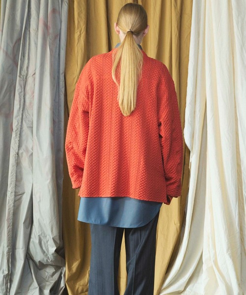 MAISON SPECIAL(メゾンスペシャル)の「《UNISEX》コットンバルファレースプライムオーバーヘンリーネックロングスリーブニットTシャツ/Cotton Barfu Lace Prime-Over Henley Neck Long Sleeve Knit T-shirt【MAISON SPECIAL/メゾンスペシャル】(Tシャツ/カットソー・メンズ・ブラック/アイボリー/オレンジ・1/0/2)」の11枚目の写真