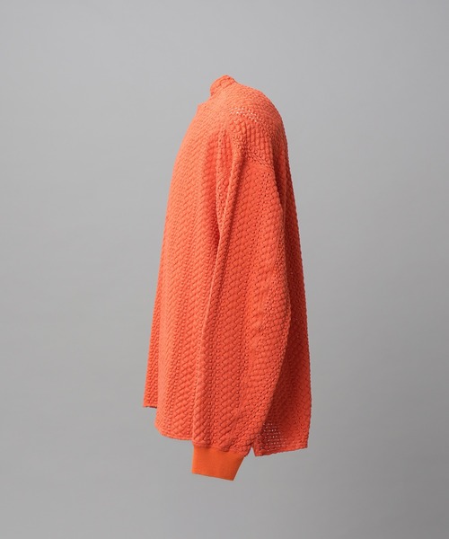 MAISON SPECIAL(メゾンスペシャル)の「《UNISEX》コットンバルファレースプライムオーバーヘンリーネックロングスリーブニットTシャツ/Cotton Barfu Lace Prime-Over Henley Neck Long Sleeve Knit T-shirt【MAISON SPECIAL/メゾンスペシャル】(Tシャツ/カットソー・メンズ・ブラック/アイボリー/オレンジ・1/0/2)」の21枚目の写真