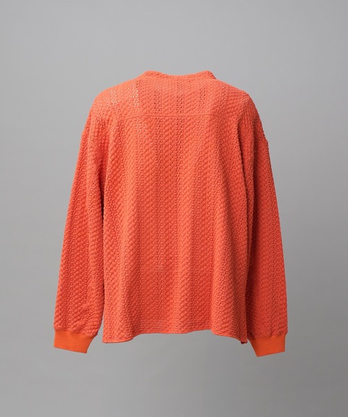 MAISON SPECIAL(メゾンスペシャル)の「《UNISEX》コットンバルファレースプライムオーバーヘンリーネックロングスリーブニットTシャツ/Cotton Barfu Lace Prime-Over Henley Neck Long Sleeve Knit T-shirt【MAISON SPECIAL/メゾンスペシャル】(Tシャツ/カットソー・メンズ・ブラック/アイボリー/オレンジ・1/0/2)」の22枚目の写真