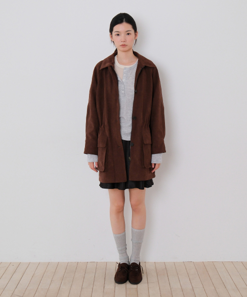 MOUI(モウイ)の「String suede jacket (BROWN)(その他アウター・レディース・ブラウン・FREE)」の3枚目の写真