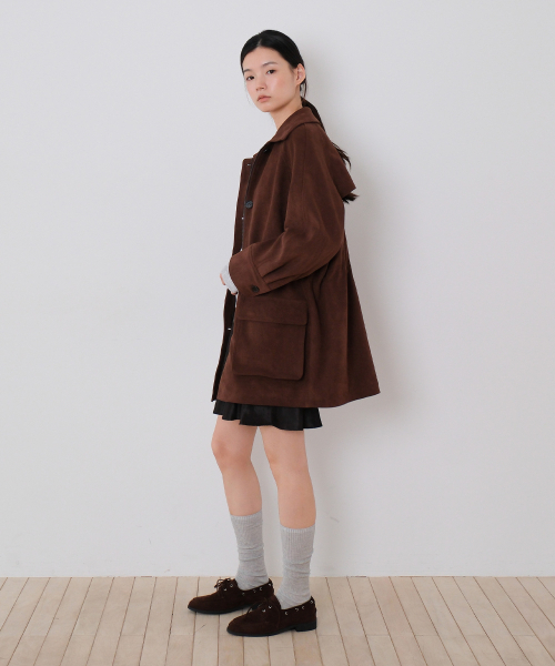 MOUI(モウイ)の「String suede jacket (BROWN)(その他アウター・レディース・ブラウン・FREE)」の4枚目の写真