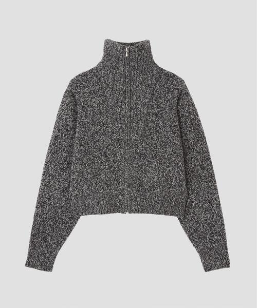 YLEVE(イレーヴ)の「YLEVE / WOOL CASHMERE MELANGE KNIT FULL ZIP PULL OVER(ニット/セーター・レディース・ブラック/ブルー・1)」の11枚目の写真