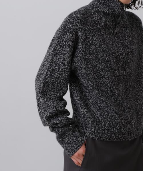 YLEVE(イレーヴ)の「YLEVE / WOOL CASHMERE MELANGE KNIT FULL ZIP PULL OVER(ニット/セーター・レディース・ブラック/ブルー・1)」の4枚目の写真