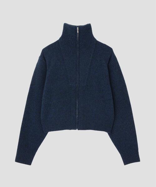 YLEVE(イレーヴ)の「YLEVE / WOOL CASHMERE MELANGE KNIT FULL ZIP PULL OVER(ニット/セーター・レディース・ブラック/ブルー・1)」の7枚目の写真