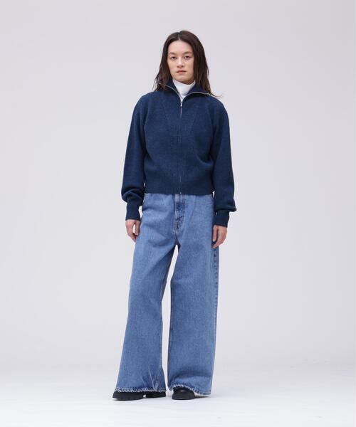 YLEVE(イレーヴ)の「YLEVE / WOOL CASHMERE MELANGE KNIT FULL ZIP PULL OVER(ニット/セーター・レディース・ブラック/ブルー・1)」の9枚目の写真