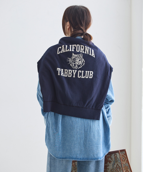 MIXTA(ミクスタ)の「MIXTA/ミクスタ 別注 CALIFORNIA TABBY CLUB CREW スウェット(Tシャツ/カットソー・レディース・ブラック/チャコールグレー/ネイビー・MEDIUM)」の3枚目の写真