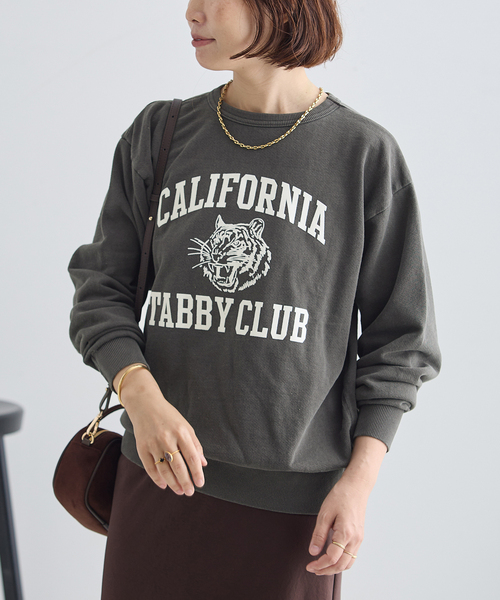MIXTA(ミクスタ)の「MIXTA/ミクスタ 別注 CALIFORNIA TABBY CLUB CREW スウェット(Tシャツ/カットソー・レディース・ブラック/チャコールグレー/ネイビー・MEDIUM)」の1枚目の写真