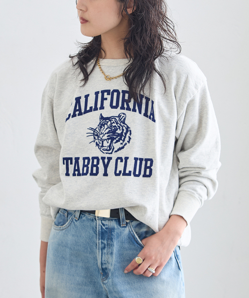 MIXTA(ミクスタ)の「MIXTA/ミクスタ 別注 CALIFORNIA TABBY CLUB CREW スウェット(Tシャツ/カットソー・レディース・ブラック/チャコールグレー/ネイビー・MEDIUM)」の9枚目の写真
