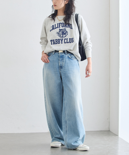 MIXTA(ミクスタ)の「MIXTA/ミクスタ 別注 CALIFORNIA TABBY CLUB CREW スウェット(Tシャツ/カットソー・レディース・ブラック/チャコールグレー/ネイビー・MEDIUM)」の11枚目の写真