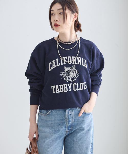 MIXTA(ミクスタ)の「MIXTA/ミクスタ 別注 CALIFORNIA TABBY CLUB CREW スウェット(Tシャツ/カットソー・レディース・ブラック/チャコールグレー/ネイビー・MEDIUM)」の14枚目の写真