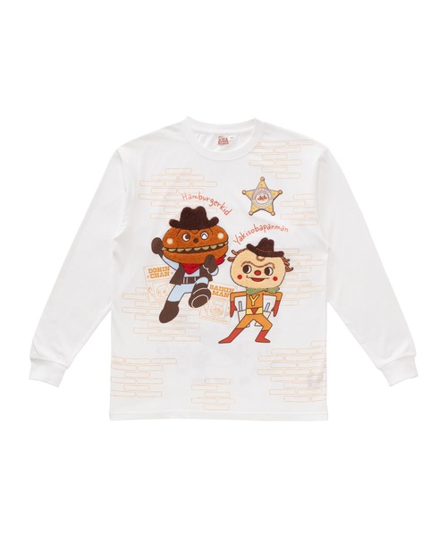 ANPANMAN KIDS COLLECTION(アンパンマンキッズコレクション)の「ハンバーガーキッドとやきそばパンマン長袖Tシャツ大人(Tシャツ/カットソー・メンズ・オフホワイト・S/M/L/LL)」の3枚目の写真
