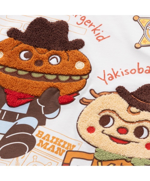 ANPANMAN KIDS COLLECTION(アンパンマンキッズコレクション)の「ハンバーガーキッドとやきそばパンマン長袖Tシャツ大人(Tシャツ/カットソー・メンズ・オフホワイト・S/M/L/LL)」の4枚目の写真