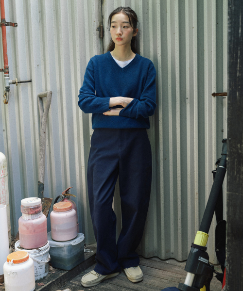 STEP AROUND(ステップアラウンド)の「コットンストレッチカーブパンツ_ネイビー(その他パンツ・レディース・その他・SMALL/MEDIUM)」の1枚目の写真