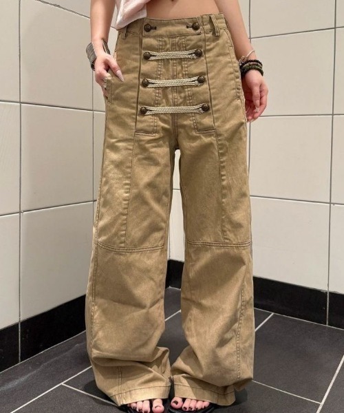 AVYL(アヴィル)の「ナポレオンフロント ワイドワークパンツ(その他パンツ・レディース・ベージュ/ブラック・S/L/M)」の8枚目の写真