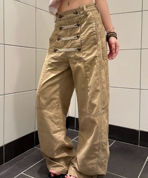 AVYL(アヴィル)の「ナポレオンフロント ワイドワークパンツ(その他パンツ・レディース・ベージュ/ブラック・S/L/M)」の9枚目の写真