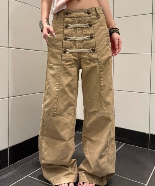 AVYL(アヴィル)の「ナポレオンフロント ワイドワークパンツ(その他パンツ・レディース・ベージュ/ブラック・S/L/M)」の12枚目の写真
