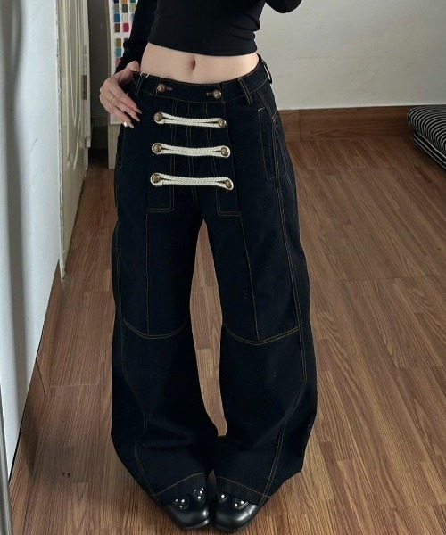 AVYL(アヴィル)の「ナポレオンフロント ワイドワークパンツ(その他パンツ・レディース・ベージュ/ブラック・S/L/M)」の5枚目の写真