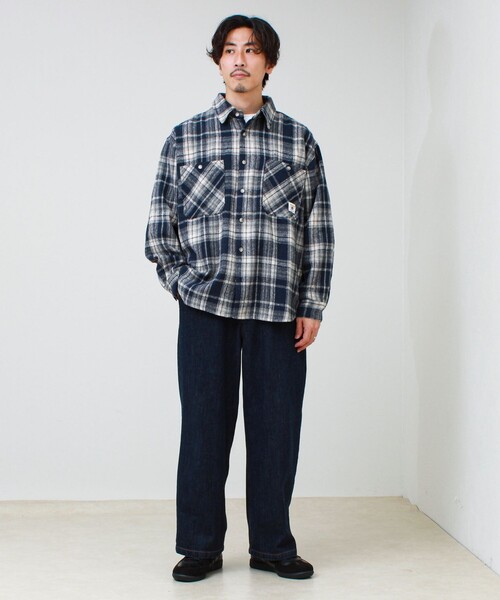 GLOSTER(グロスター)の「【FREDYMAC/フレディマック】ユニセックス オンブレネルシャツ(シャツ/ブラウス・メンズ・レッド系その他/ブラック系その他/ネイビー・M/L)」の4枚目の写真